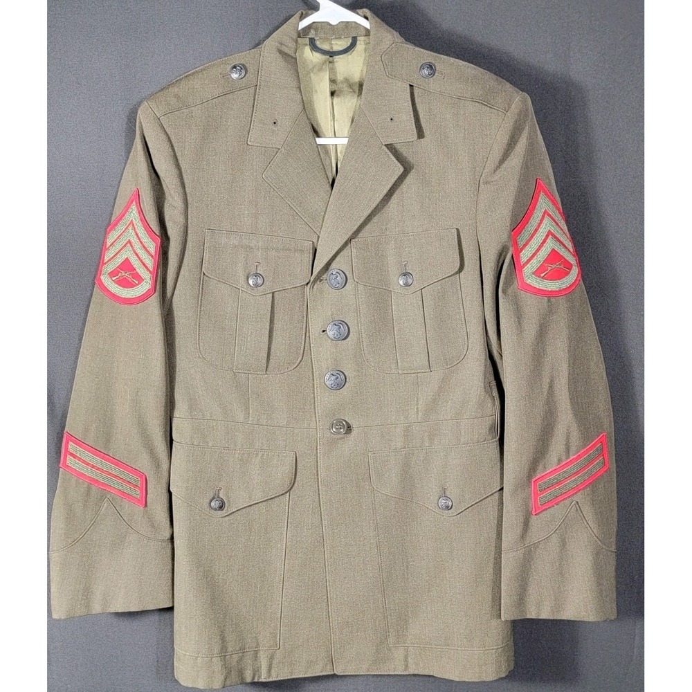 USMC‎ Marine Corps Green Alphas Jacket Coat Top Size 39s Staff  Sergeant Service